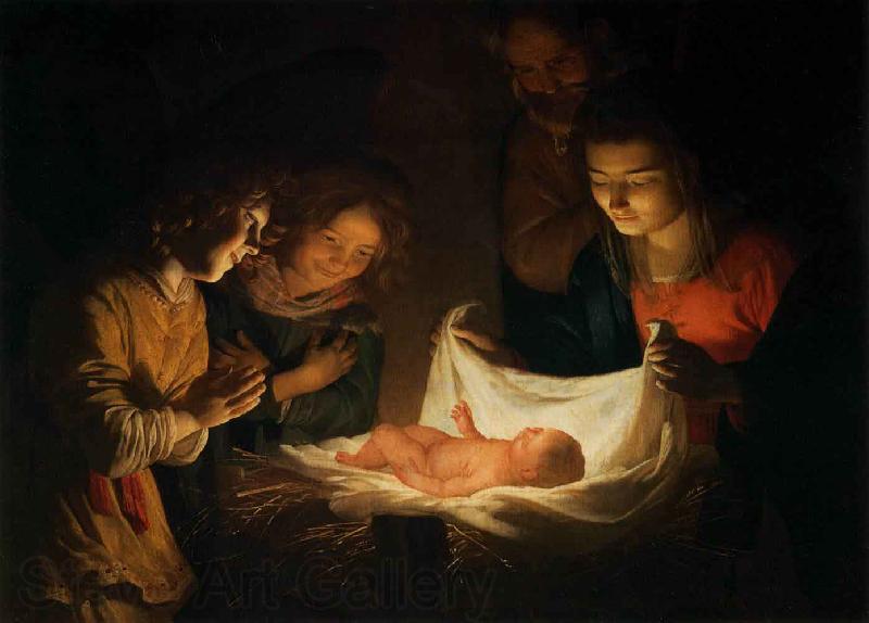 Gerrit van Honthorst Adoration of the Child France oil painting art